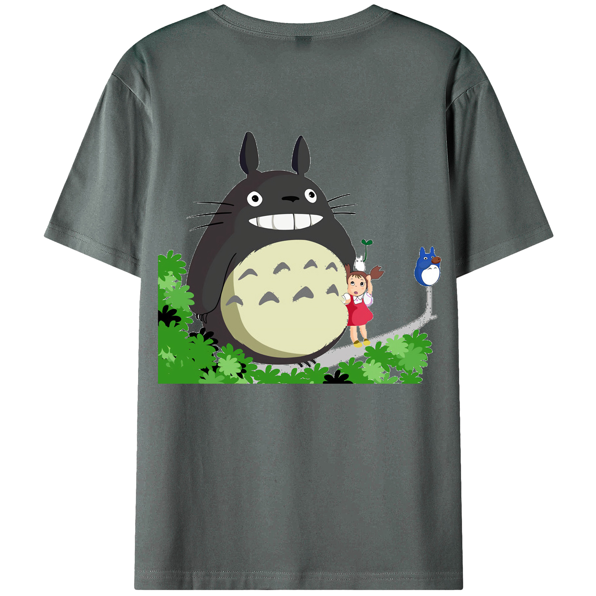 （画像用） となりのトトロ 草壁メイ 草壁サツキ My Neighbor Totoro Satsuki Kusakabe Mei Kusakabe 綿100％ メンズ半袖Tシャツ（バックプリント） 通気性